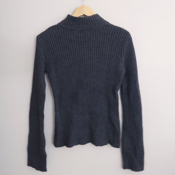 Vintage Y2K DKNY Jeans Shimmer/metallic Logo Quarter Zip Sweater - Picture 3 of 5